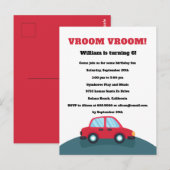 Vroom Vroom Auto Verjaardagsfeest Uitnodiging (Voorkant / Achterkant)