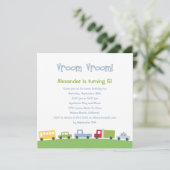 Vroom Vroom Cars Birthday Party Invitation Kaart (Staand voorkant)