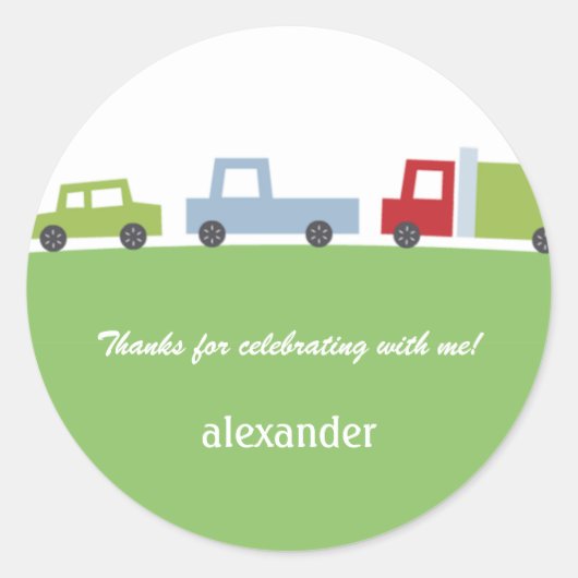 Vroom Vroom Cars kiest voor Sticker- of envelopzeg Ronde Sticker (Voorkant)