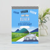 Vroom Vroom Racing Car Road Boy Birthday Kaart (Staand voorkant)