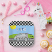Vroom Vroom Racing Car Road Boy Birthday Papieren Bordje (Feest)