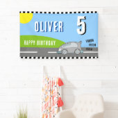 Vroom Vroom Racing Car Road Boy Birthday Party Spandoek (Insitu)