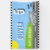 Vroom Vroom Racing Car Road Boy Birthday Party Spandoek (Verticaal)