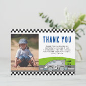 Vroom Vroom Racing Road Boy Foto Birthday Bedankkaart (Staand voorkant)