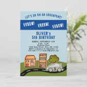 Vroom Vroom Racing Road House Boy Birthday Kaart (Staand voorkant)