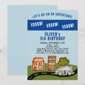 Vroom Vroom Racing Road House Boy Birthday Kaart (Voorkant / Achterkant)