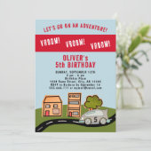 Vroom Vroom Racing Road House Boy Birthday Kaart (Staand voorkant)