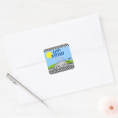 Vroom Vroom Racing Road Name Happy Birthday Vierkante Sticker (Envelop)