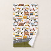 Vroom. Vroom. Tjonge auto en vervoerspatroon Bad Handdoek (Handdoek)