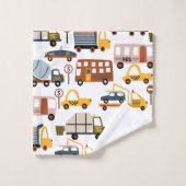 Vroom. Vroom. Tjonge auto en vervoerspatroon Bad Handdoek (Wasdoekje)