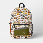 Vroom. Vroom. Tjonge auto en vervoerspatroon Bedrukte Rugzak (Voorkant)