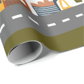 Vroom. Vroom. Tjonge auto en vervoerspatroon Cadeaupapier (Rol Hoek)