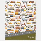 Vroom. Vroom. Tjonge auto en vervoerspatroon Fleece Deken (Voorkant)