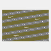 Vroom. Vroom. Tjonge auto en vervoerspatroon Inpakpapier Vel (Voorkant 2)