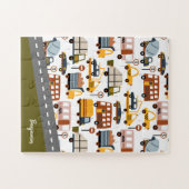 Vroom. Vroom. Tjonge auto en vervoerspatroon Legpuzzel (Horizontaal)