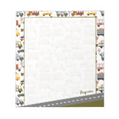 Vroom. Vroom. Tjonge auto en vervoerspatroon Notitieblok (Voorkant)