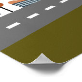 Vroom. Vroom. Tjonge auto en vervoerspatroon Poster (Hoek)