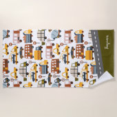 Vroom. Vroom. Tjonge auto en vervoerspatroon Strandlaken (Voorkant)