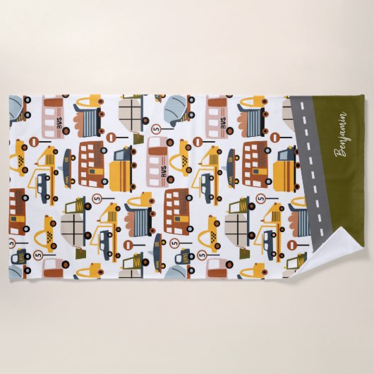 Vroom. Vroom. Tjonge auto en vervoerspatroon Strandlaken (Voorkant)