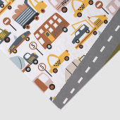 Vroom. Vroom. Tjonge auto en vervoerspatroon Tissuepapier (Detail)