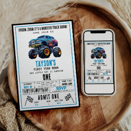 Vroom Zoom Monster Truck Boom | 1e verjaardag Kaart