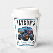 Vroom Zoom Monster Truck Boom | 1e verjaardag Papieren Bekers (Voorkant)