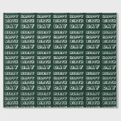 Vrory Happy Birthday donkergroene kergroene kerst Cadeaupapier (Vlak)