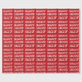 Vrory Happy Birthday red witte kerst Cadeaupapier (Vlak)