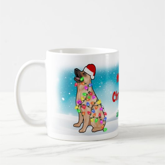 Vrory kerst Germen Shepherd Santa Hat Cute Koffiemok (Links)