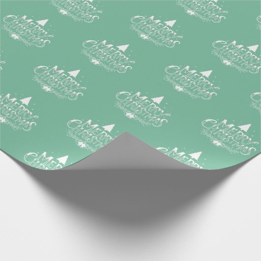 Vrory kerst Mint Green Kerstmis Cadeaupapier (Hoek)