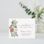 Vrory kerst nieuwe thuisvakantie aankondigingskaart (Staand voorkant)