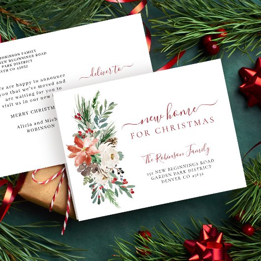 Vrory kerst nieuwe thuisvakantie aankondigingskaart