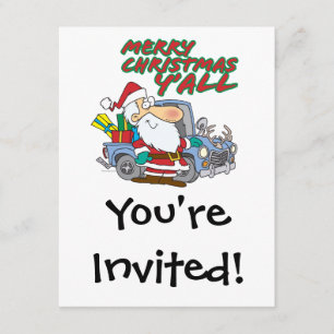 vrory kerst yall redneck santa kaart