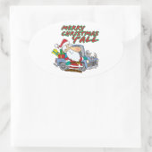 vrory kerst yall redneck santa ovale sticker (Tas)