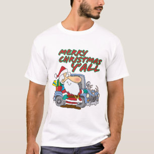 vrory kerst yall redneck santa t-shirt