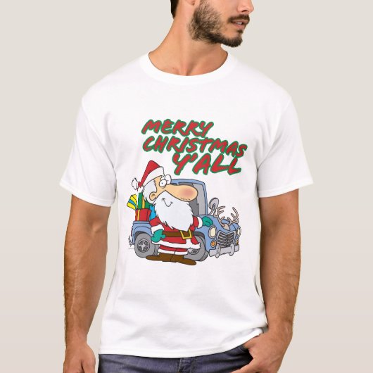 vrory kerst yall redneck santa t-shirt (Voorkant)