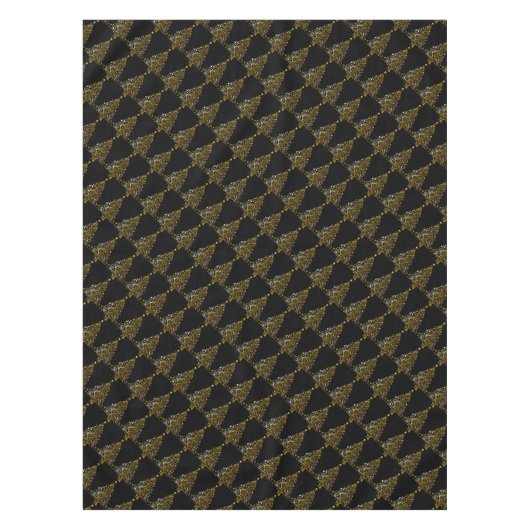 Vrory kerstboom Star Black Gold Shiny Chic Tafelkleed (Voorkant)