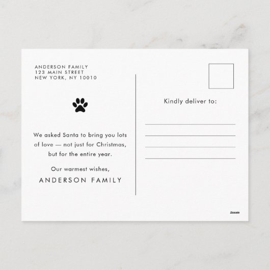 Vrory kerstfeest Funny Modern Pet Aangepaste foto Feestdagenkaart (Achterkant)