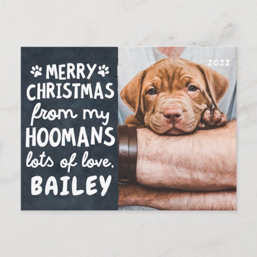 Vrory kerstfeest Funny Modern Pet Aangepaste foto Feestdagenkaart (Voorkant)