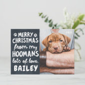 Vrory kerstfeest Funny Modern Pet Aangepaste foto Feestdagenkaart (Staand voorkant)