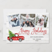 Vrory kerstjaar rood Boerderij 3 Foto Feestdagenkaart (Voorkant)