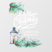Vrory Kerstkalligrafie Lantern Holly Garlands Raamsticker (Vel)
