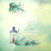 Vrory Kerstkalligrafie Lantern Holly Garlands Raamsticker (Vel 3)