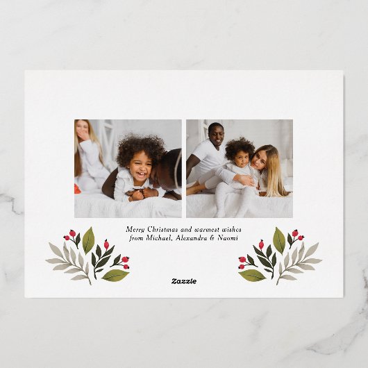 Vrory Kerstkool Gold Elegant Script Folie Feestdagenkaart (Achterkant)