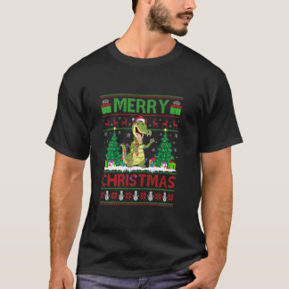 Vrory Kerstkrokodile Santa Hat Lights Funny U T-shirt