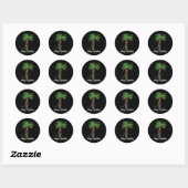 Vrory kerstlampjes palm Beach Pajama Ronde Sticker (Vel)
