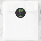Vrory kerstlampjes palm Beach Pajama Ronde Sticker (Tas)