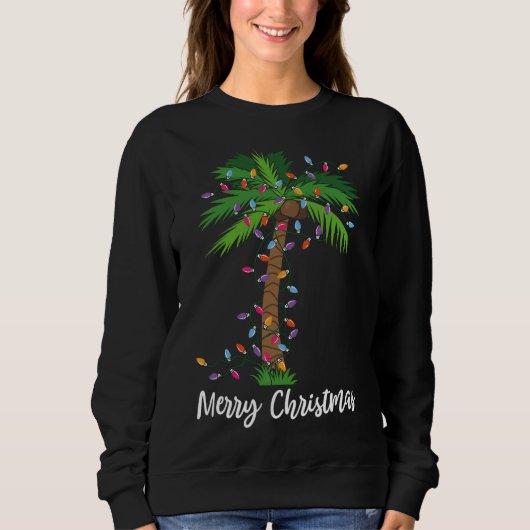 Vrory kerstlampjes palm Beach Pajama Trui (Voorkant)