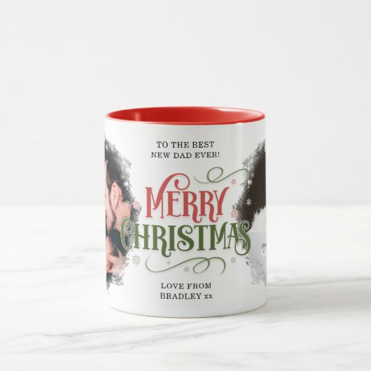 Vrory Kerstmis 2 Foto Best New Pap Ever Custom Mok (Midden)