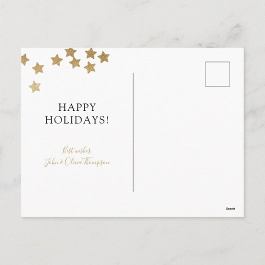 Vrory Kerstmis 2 Fotovakantie Briefkaart Red Gold (Achterkant)